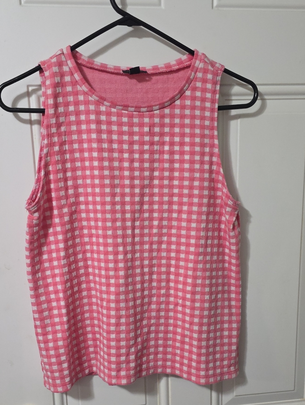 Ann Taylor Pink Gingham Sleeveless Tank Top